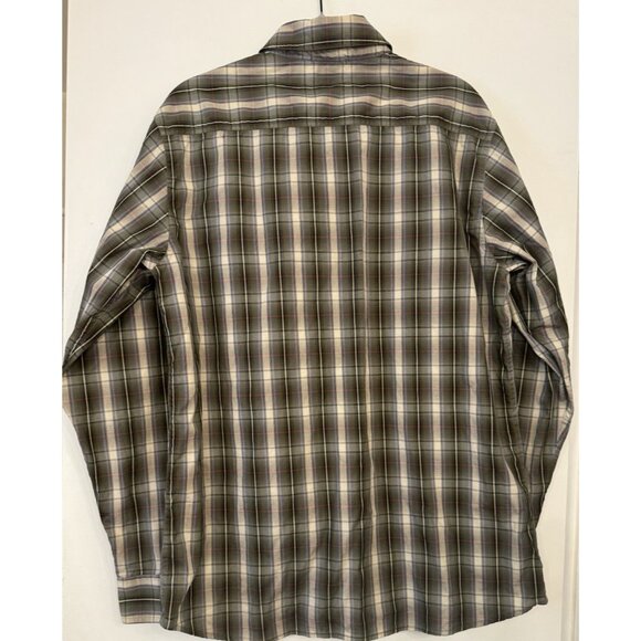 James Perse Men 3 Large Long sleeve Button Up Green Blue Plaid Work Shirt - Picture 2 of 9